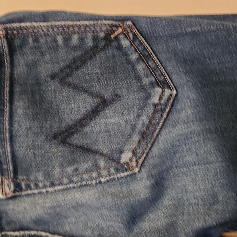 MOTHER Midnight Blue Ripped Skinny Jeans - Picture 3 of 5